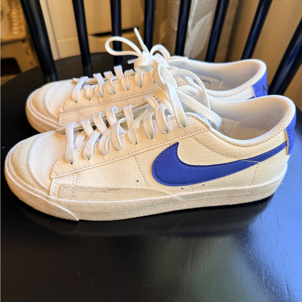 Nike Classic White Sneakers with Blue Swoosh